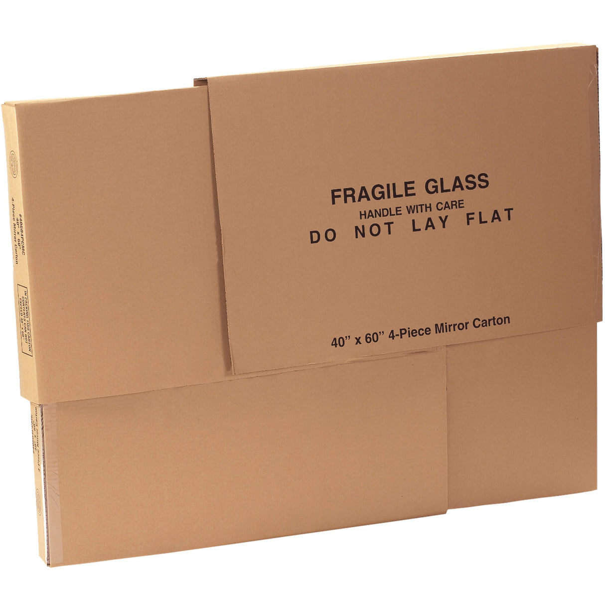 40 x 3 1/2 x 60" 1 Piece of 40 x 60" 4-Piece Mirror Boxes