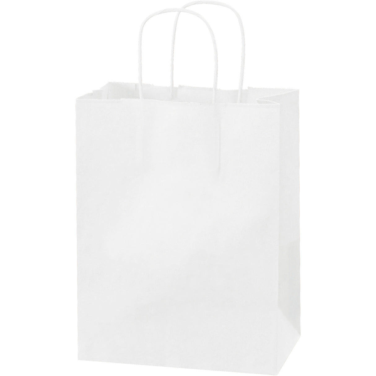 8 x 4 1/2 x 10 1/4" White Paper Shopping Bags