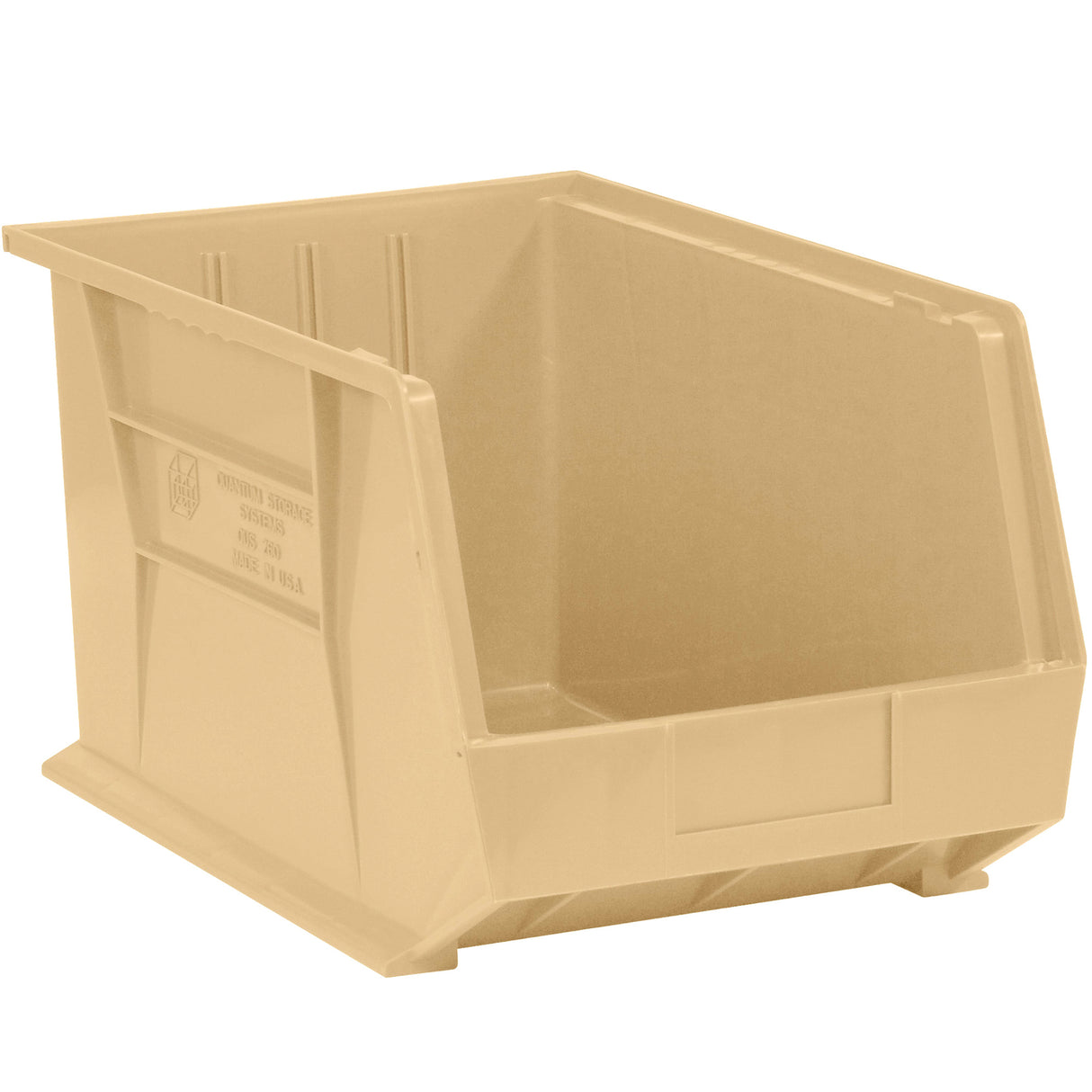 10 3/4 x 8 1/4 x 7 Ivory Plastic Stack & Hang Bin Boxes