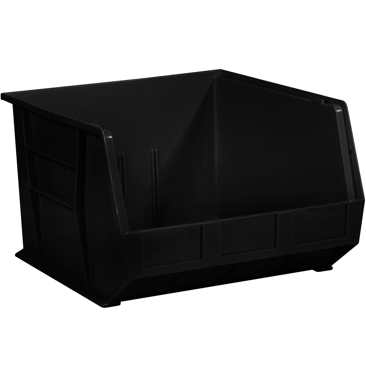 18" x 16 1/2" x 11" Black Plastic Stack & Hang Bin Boxes