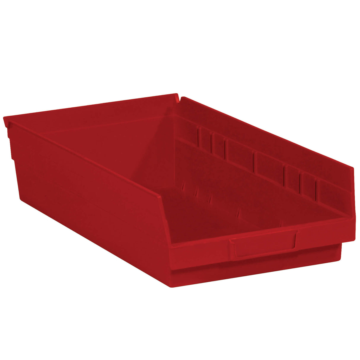 17 7/8 x 11 1/8 x 4" Red Plastic Shelf Bin Boxes