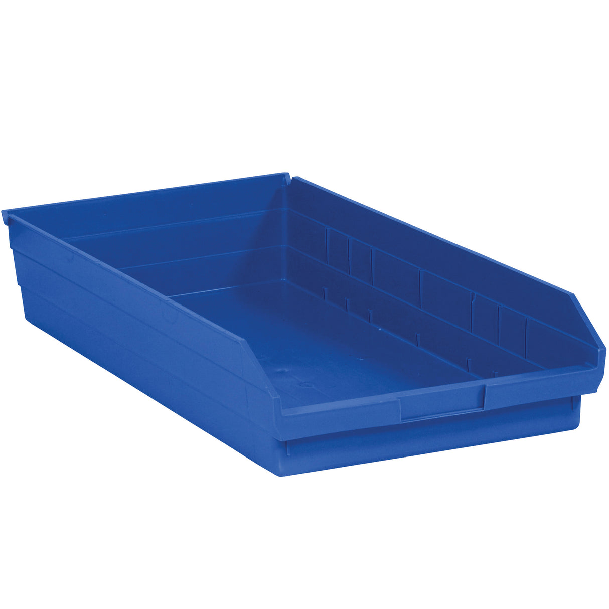 23 5/8 x 11 1/8 x 4" Blue Plastic Shelf Bin Boxes