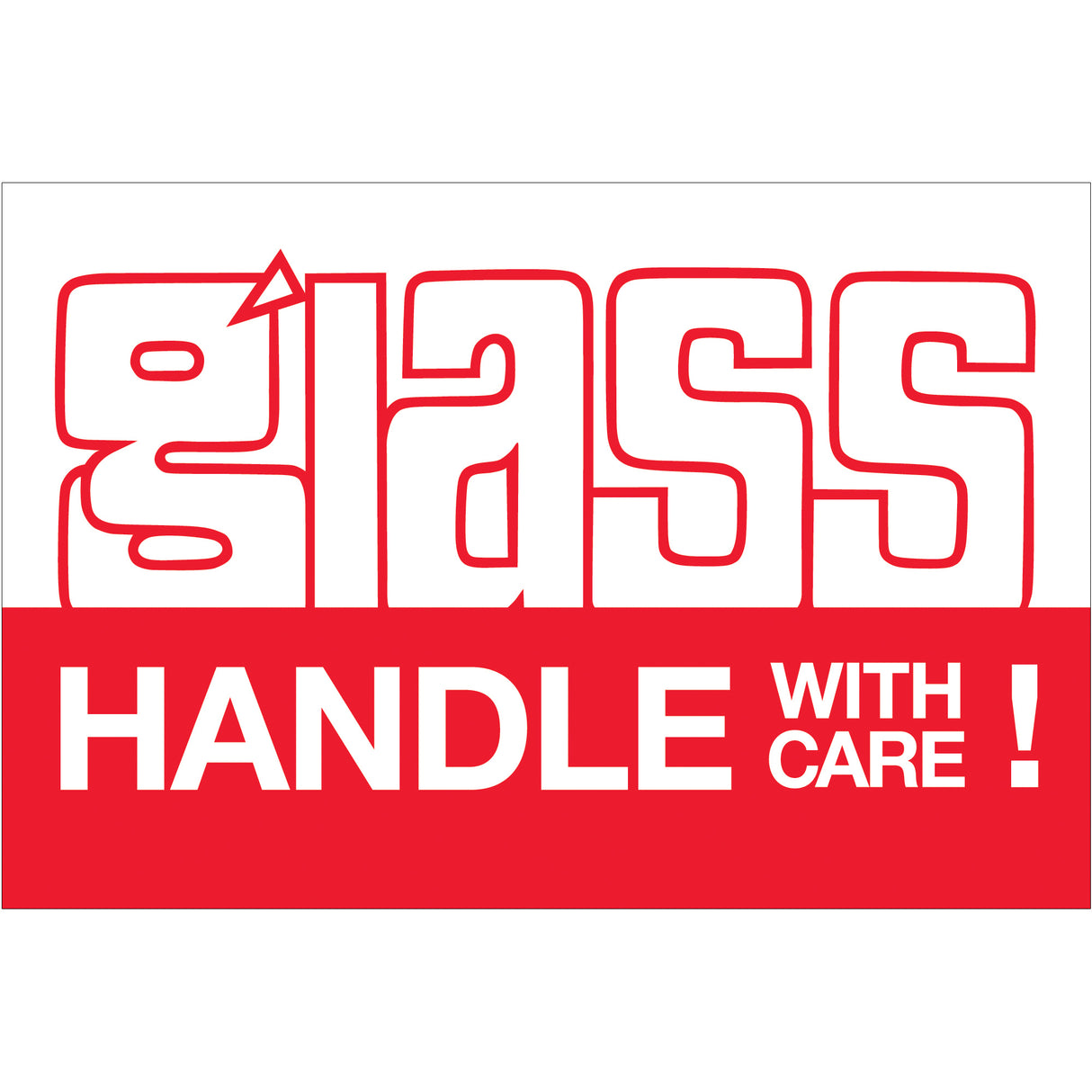 2 x 3" - "Glass - Handle With Care" Labels