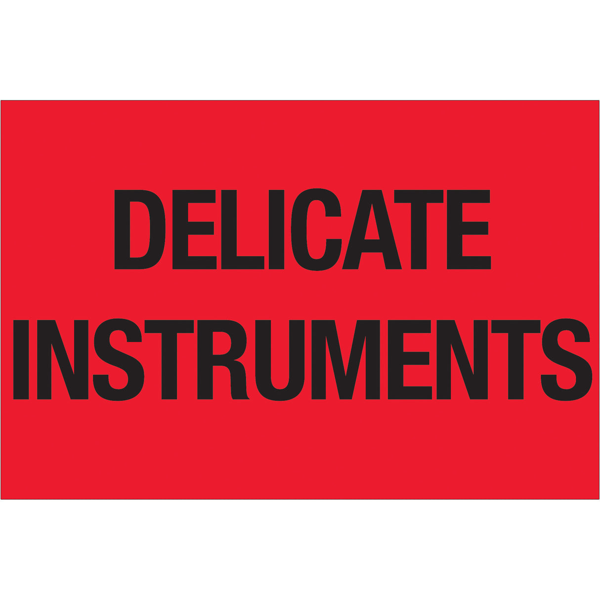 2 x 3" - "Delicate Instruments" (Fluorescent Red) Labels