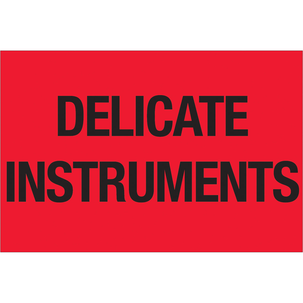 2 x 3" - "Delicate Instruments" (Fluorescent Red) Labels