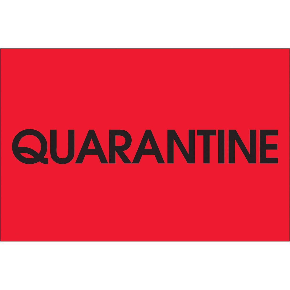 2 x 3" - "Quarantine" (Fluorescent Red) Labels