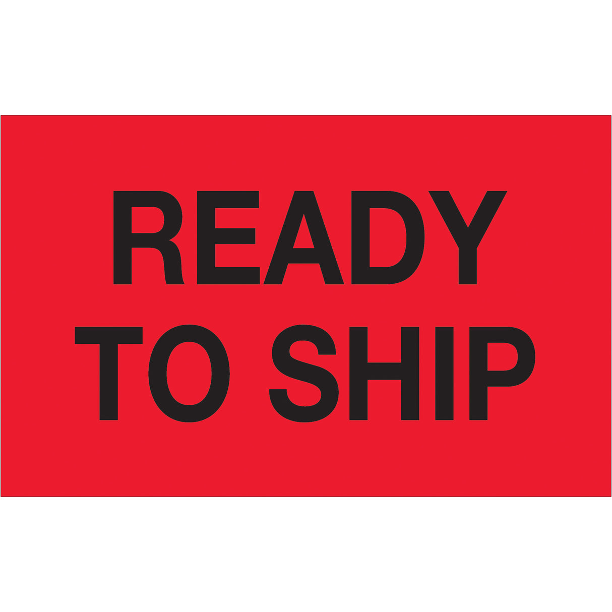 1 1/4 x 2" - "Ready To Ship" (Fluorescent Red) Labels