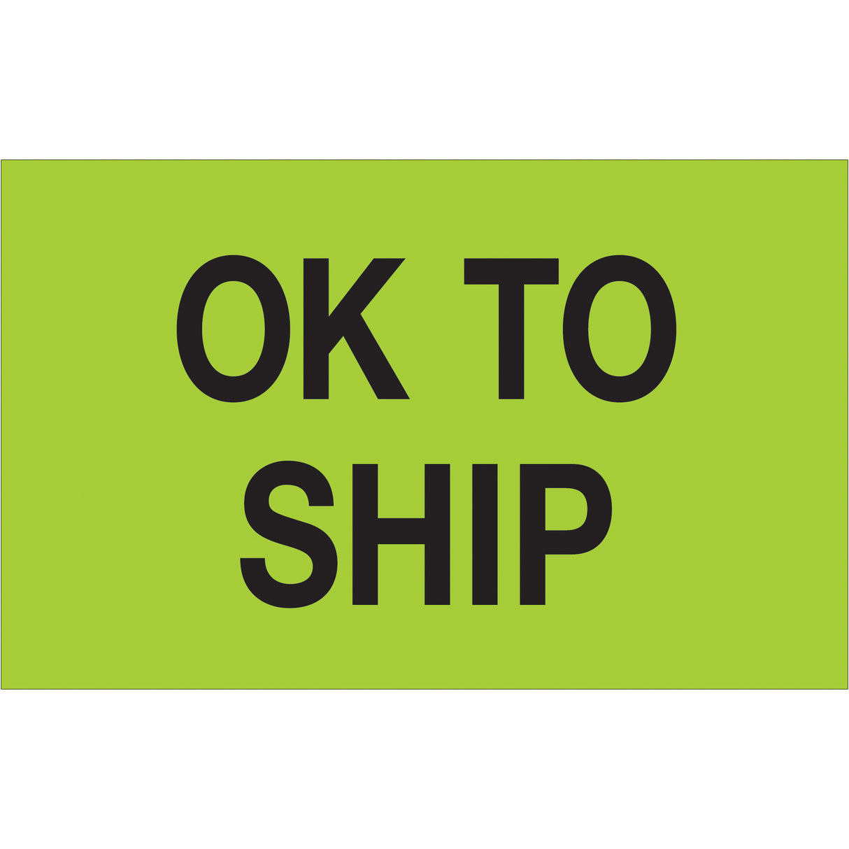 1 1/4 x 2" - "OK To Ship" (Fluorescent Green) Labels