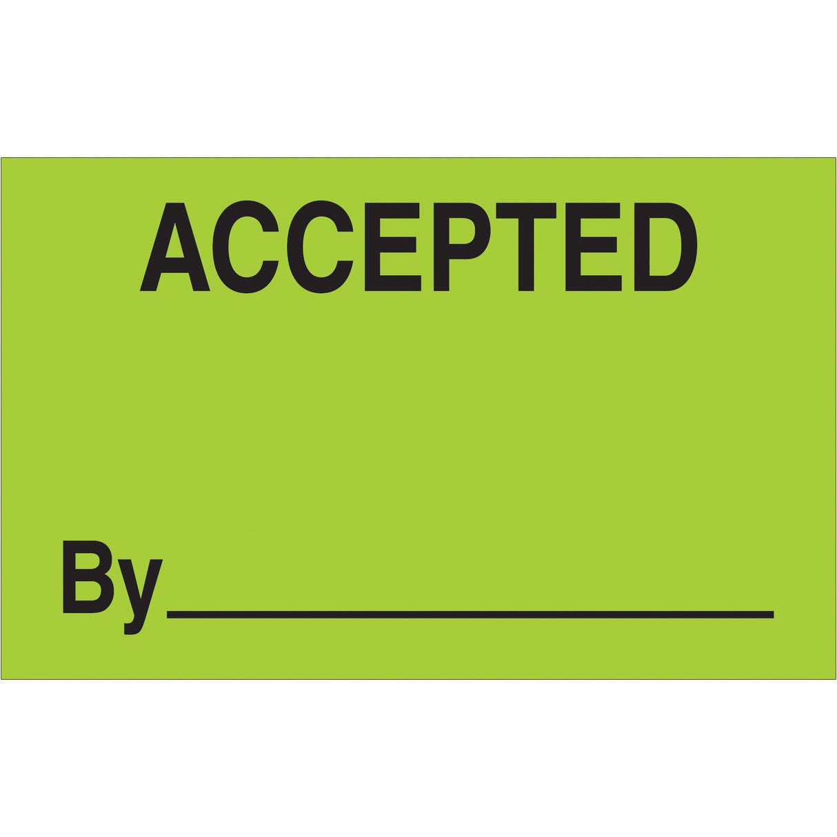 1 1/4 x 2" - "Accepted By" (Fluorescent Green) Labels