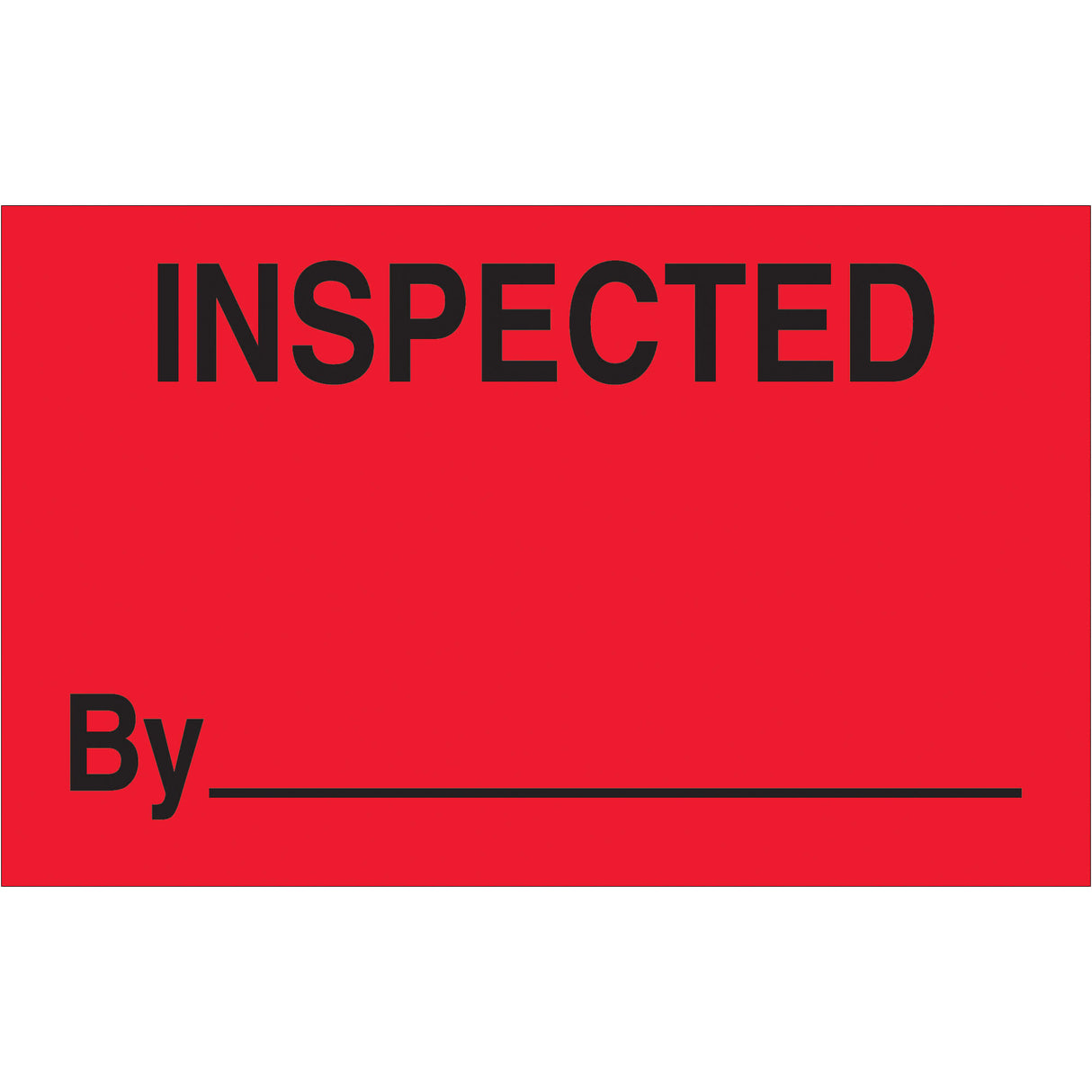 1 1/4 x 2" - "Inspected" (Fluorescent Red) Labels