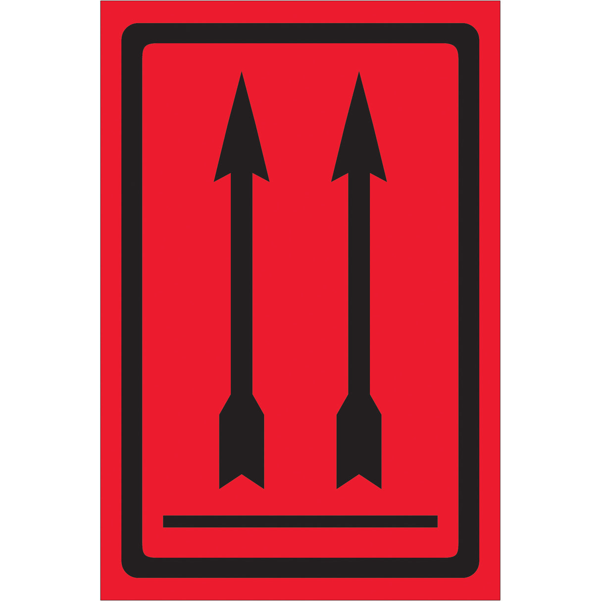 4 x 6" - Two Up Arrows Over Bar (Fluorescent Red) Labels