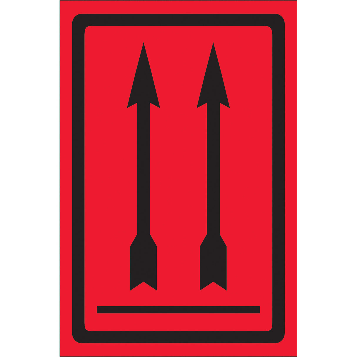 4 x 6" - Two Up Arrows Over Bar (Fluorescent Red) Labels