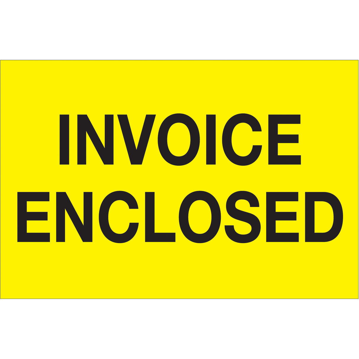2 x 3" - "Invoice Enclosed" (Fluorescent Yellow) Labels