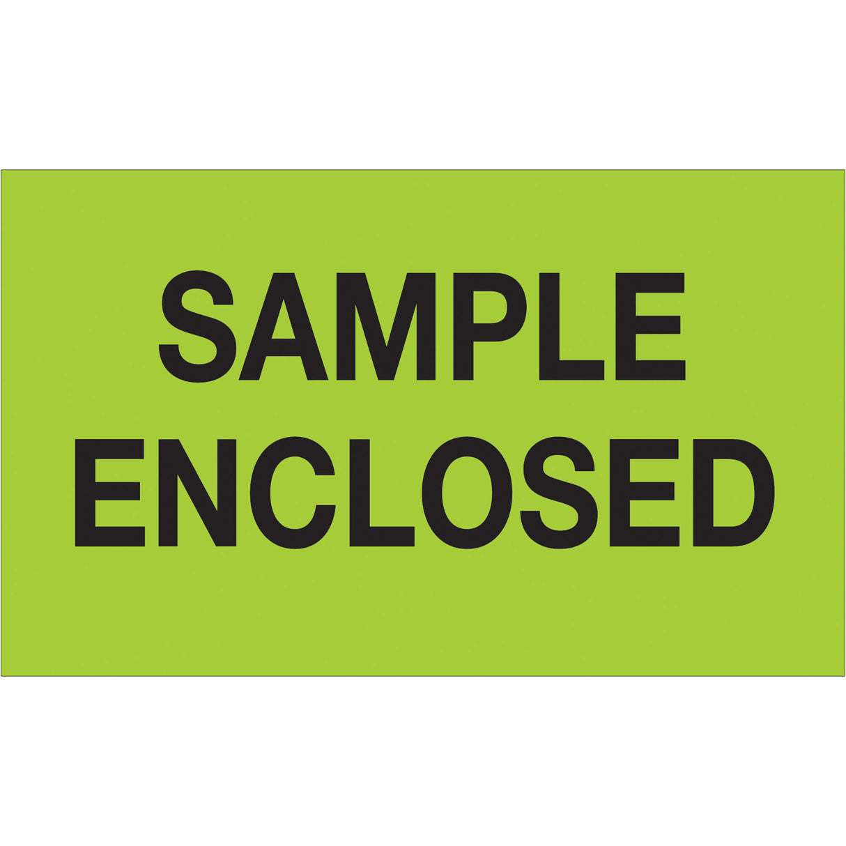 3 x 5" - "Sample Enclosed" (Fluorescent Green) Labels