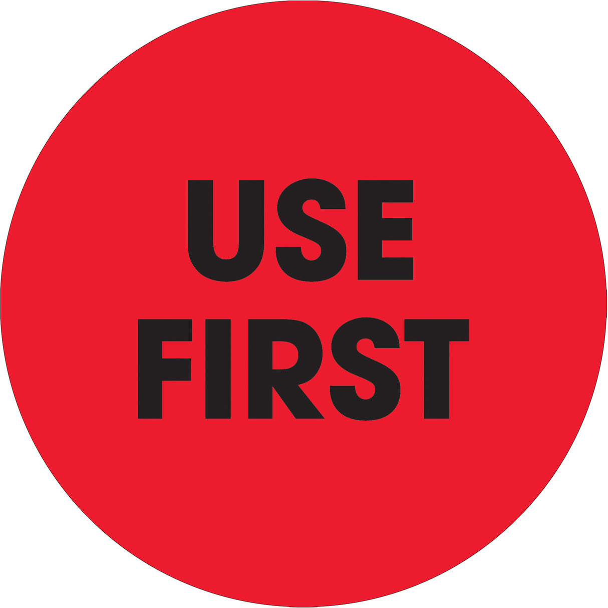 2" Circle - "Use First" Fluorescent Red Labels
