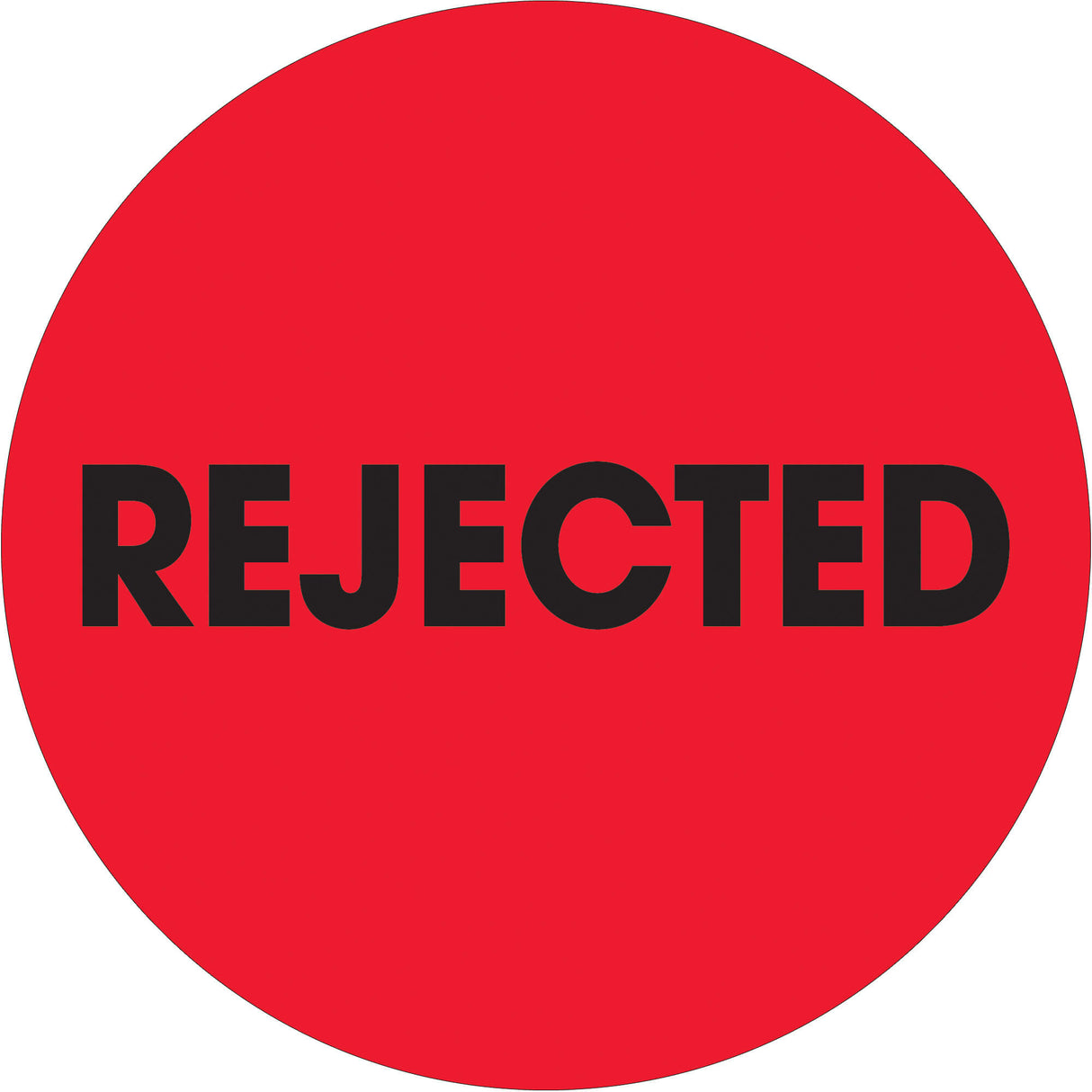 2" Circle - "Rejected" Fluorescent Red Labels