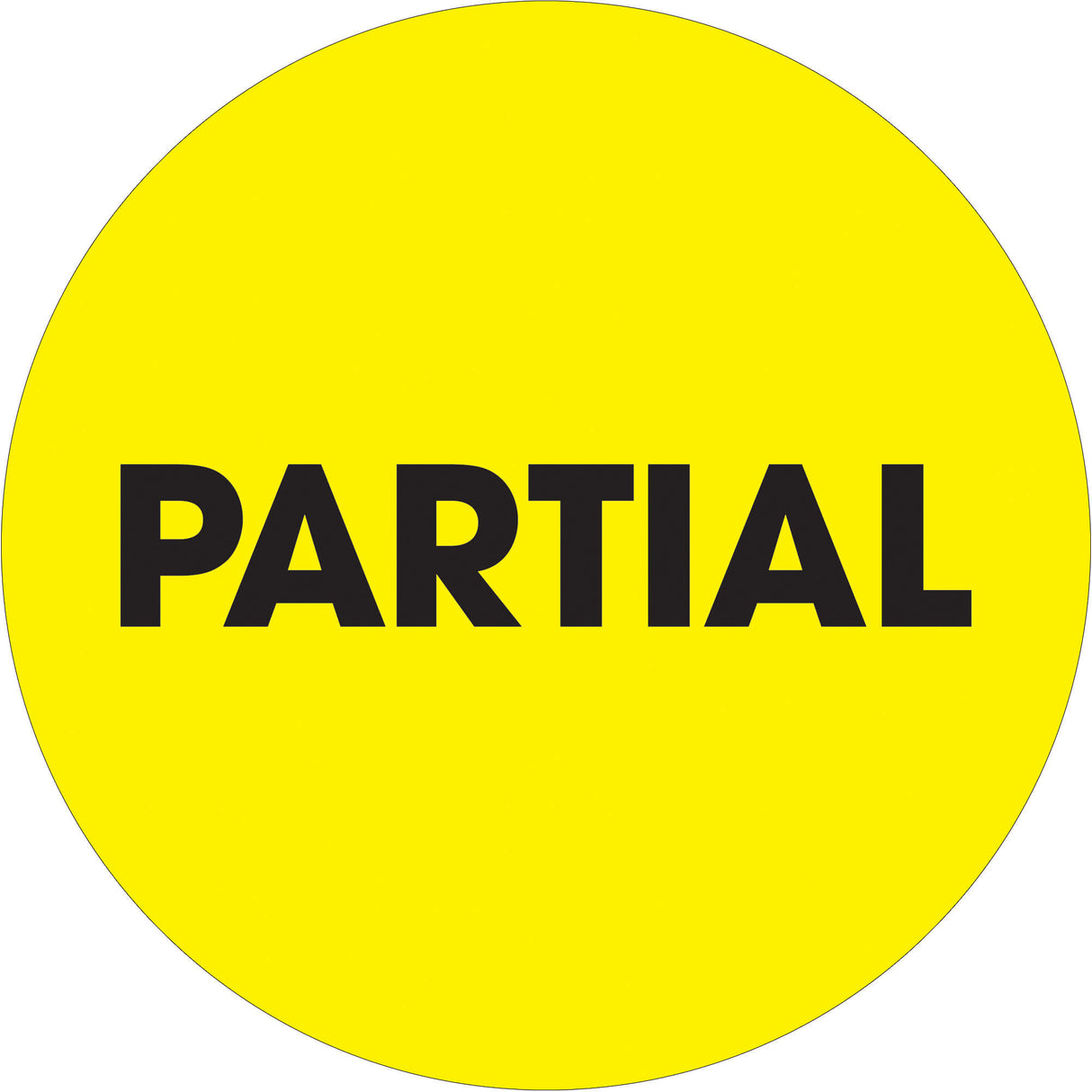 2" Circle - "Partial" Fluorescent Yellow Labels