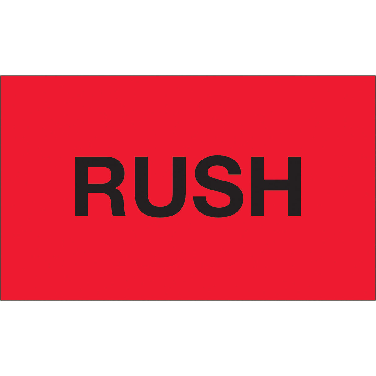 3 x 5" - "Rush" (Fluorescent Red) Labels