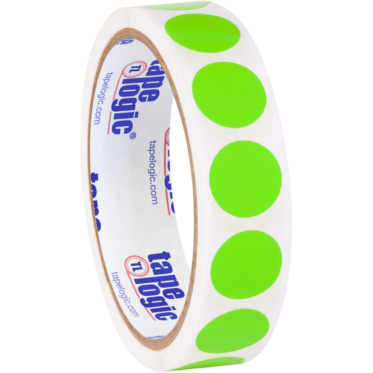 3/4" Circles - Fluorescent Green Removable Labels