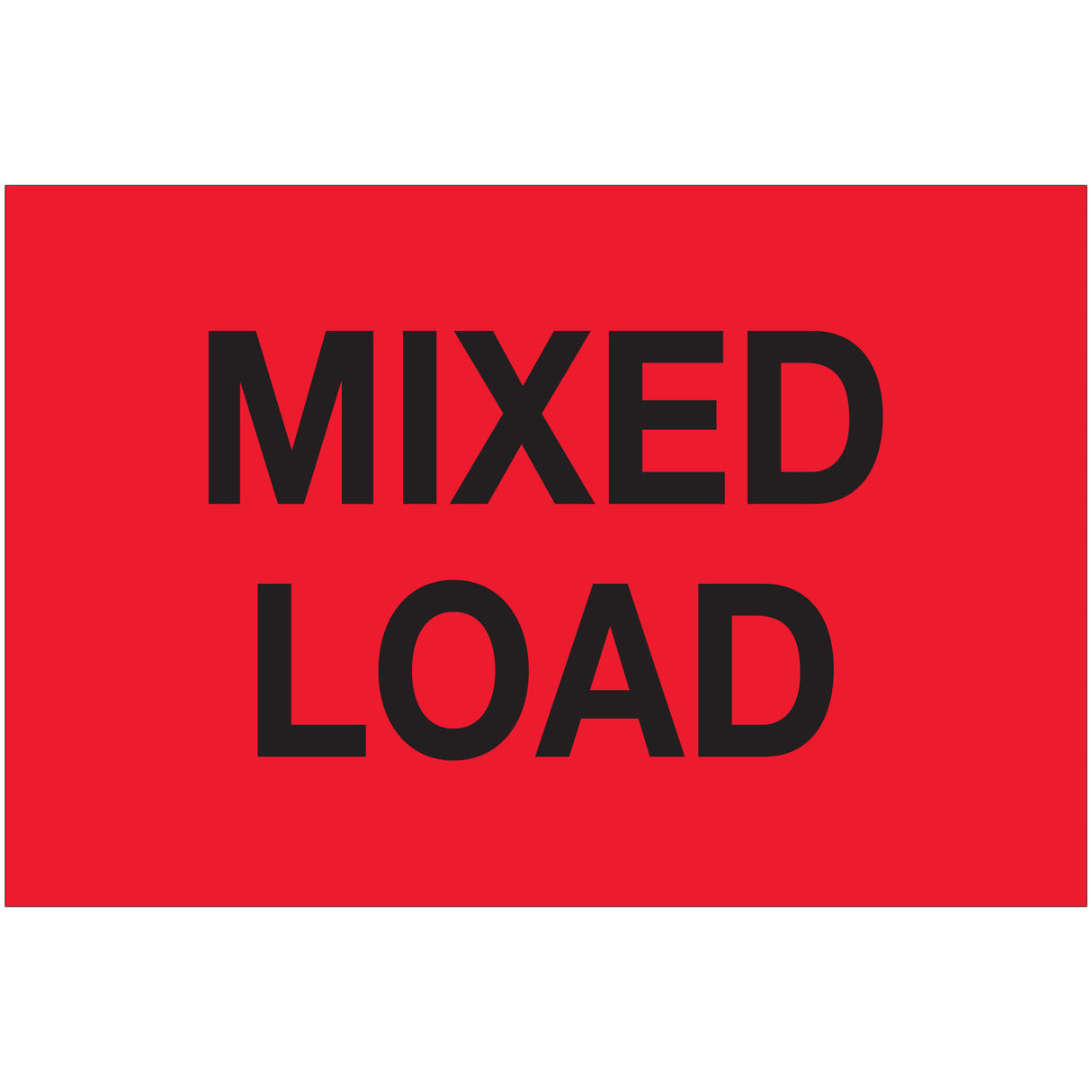 2 x 3" - "Mixed Load" (Fluorescent Red) Labels