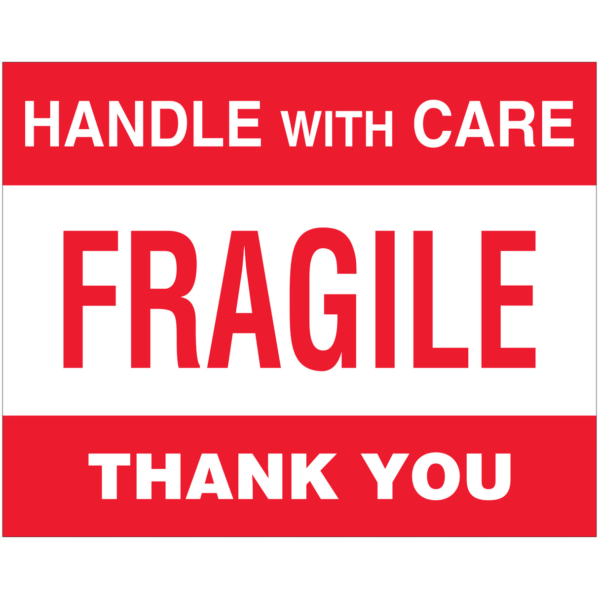 8 x 10" - "Fragile - Handle With Care" Labels