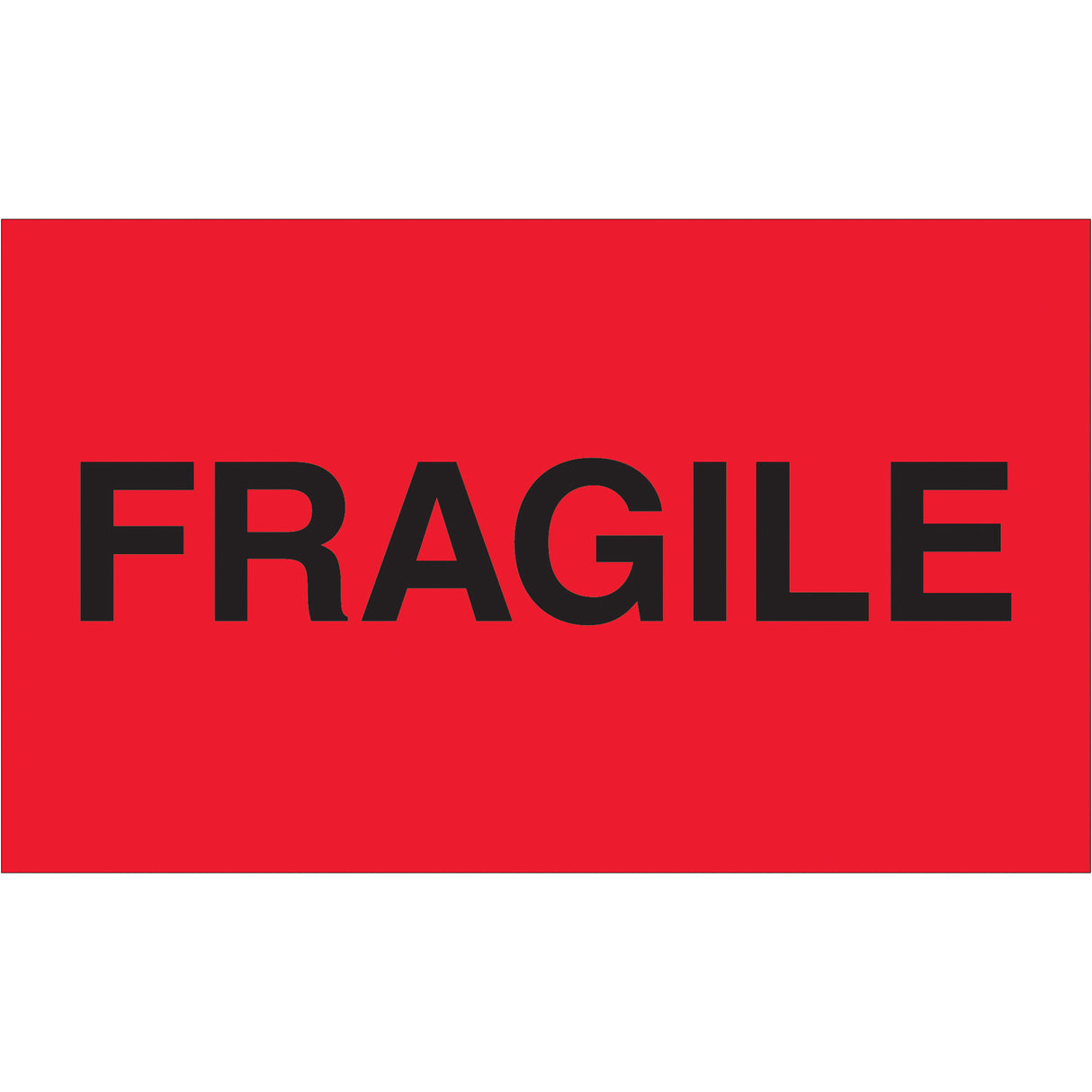 3 x 5" - "Fragile" (Fluorescent Red) Labels