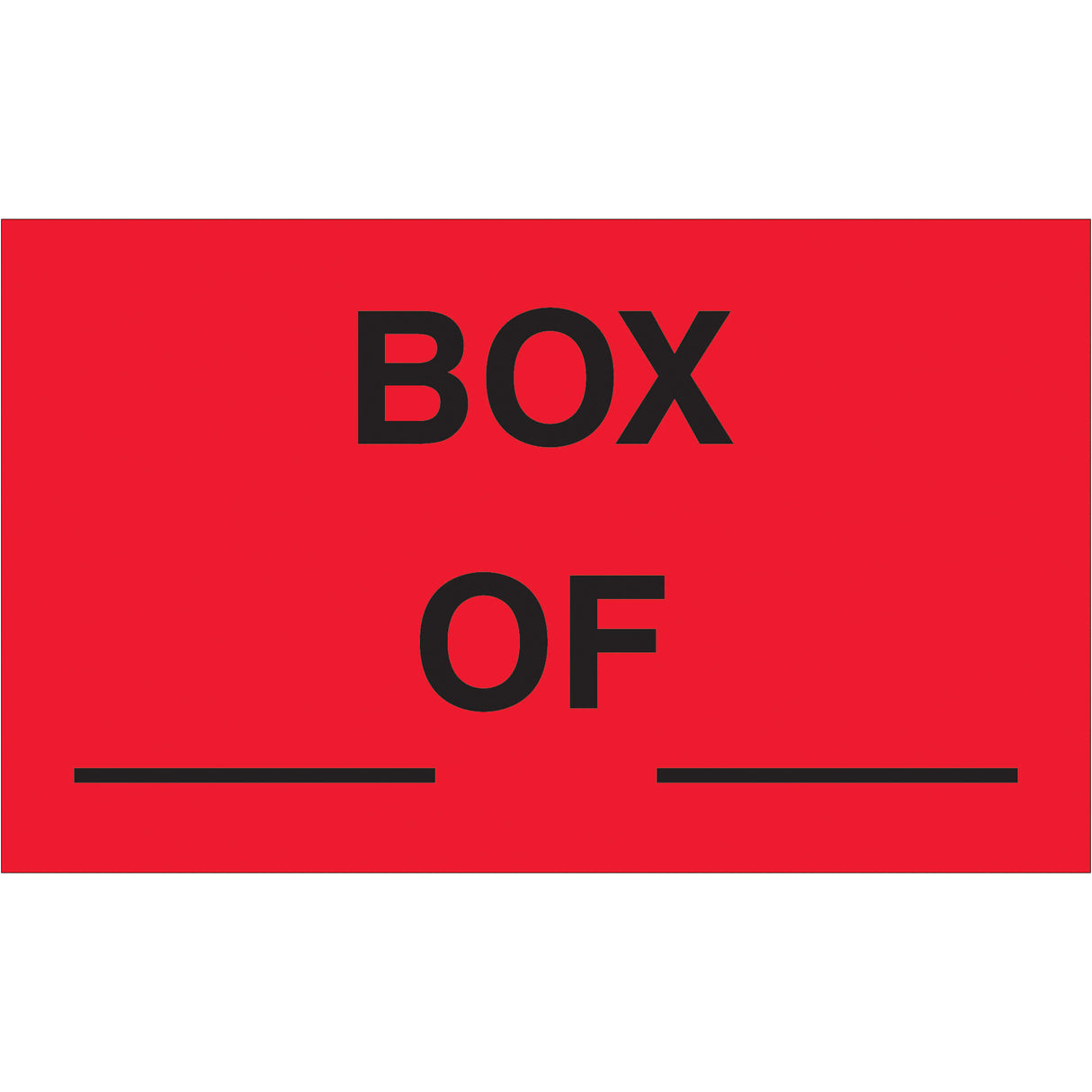 3 x 5" - "Box ___ of ___" (Fluorescent Red) Labels