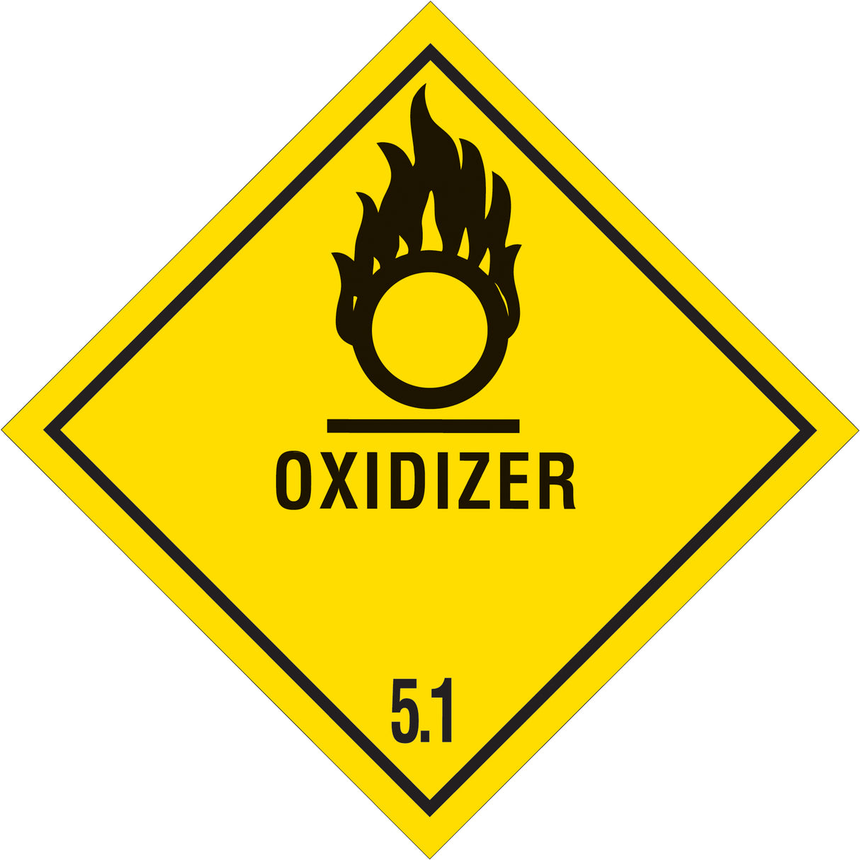 4 x 4" - "Oxidizer - 5.1" Labels