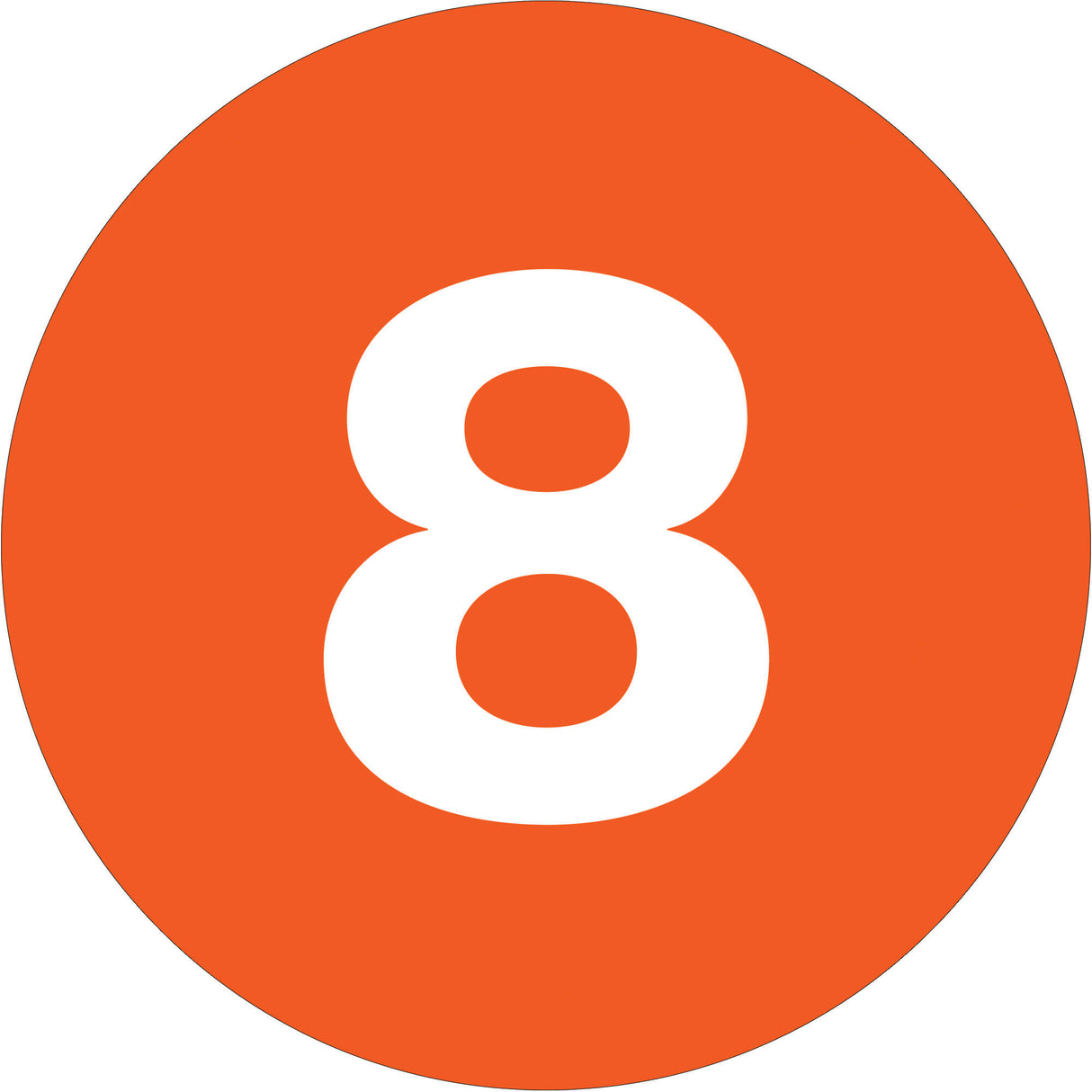 2" Circle - "8" (Orange) Number Labels