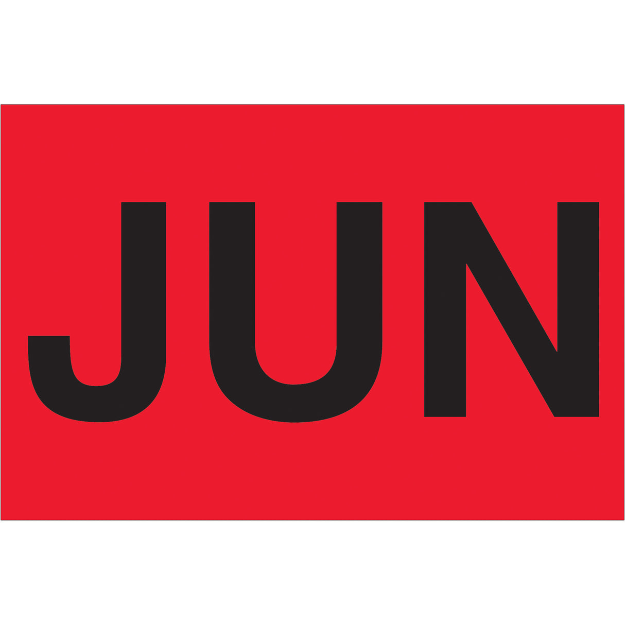 2 x 3" - "JUN" (Fluorescent Red) Months of the Year Labels