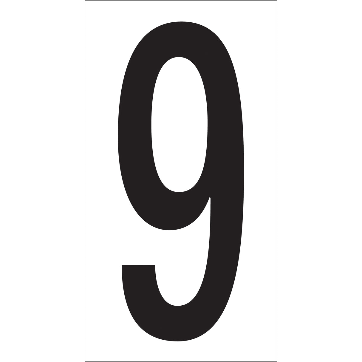 3 1/2" "9" Vinyl Warehouse Number Labels