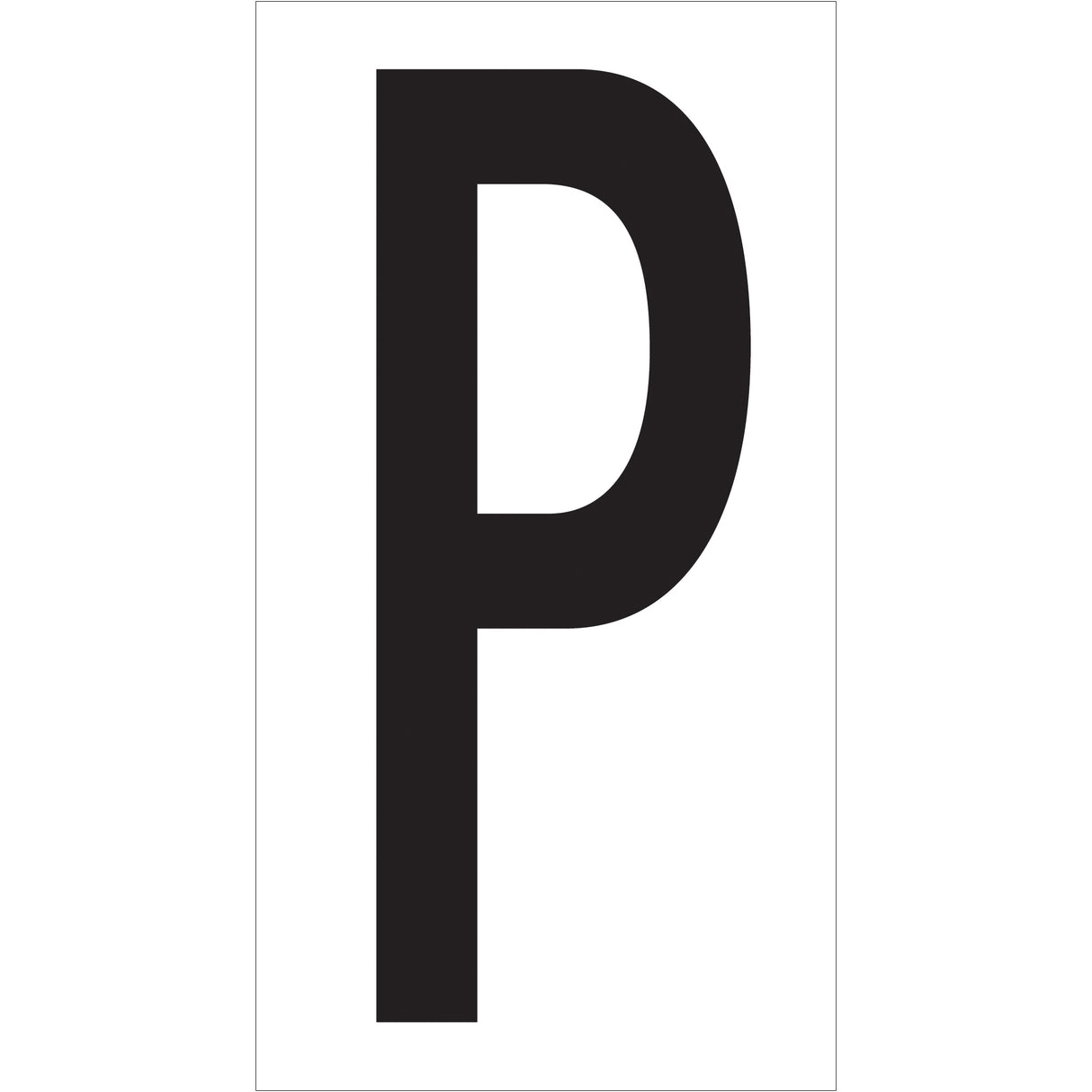 3 1/2" "P" Vinyl Warehouse Letter Labels