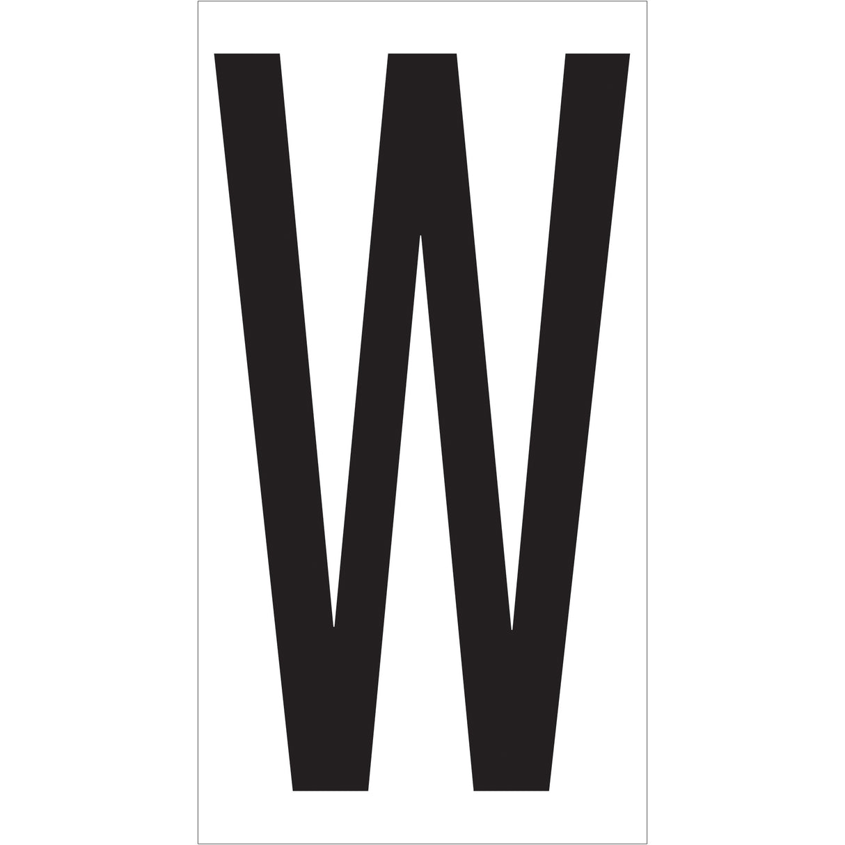 3 1/2" "W" Vinyl Warehouse Letter Labels