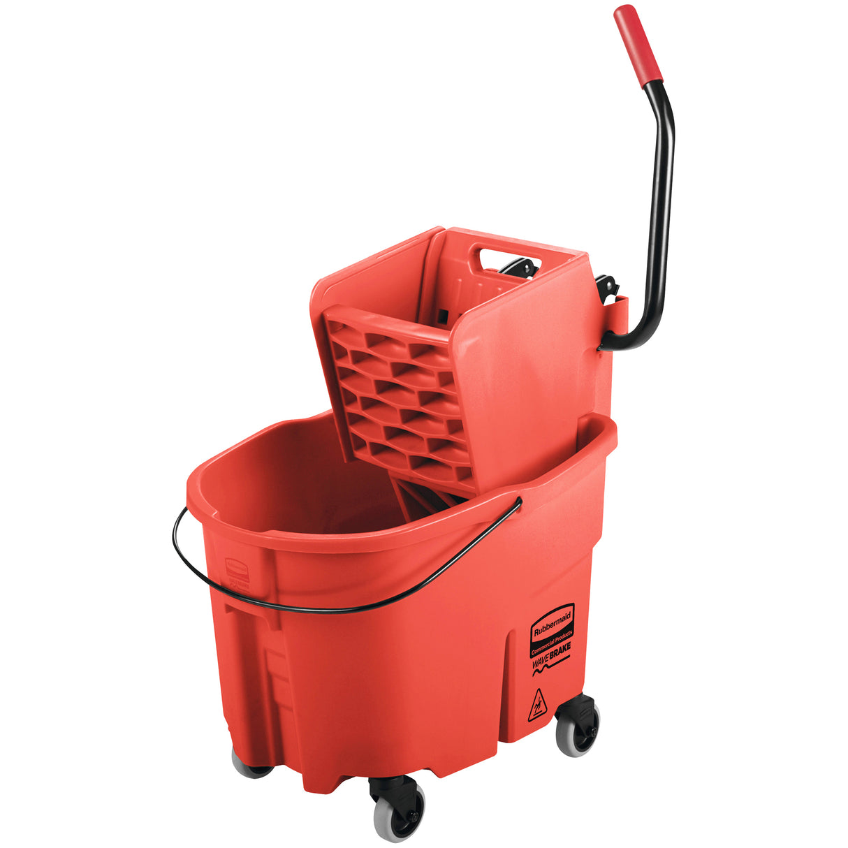 Rubbermaid® WaveBrake® Bucket/Wringer - Side Press, 35 Quart - Red