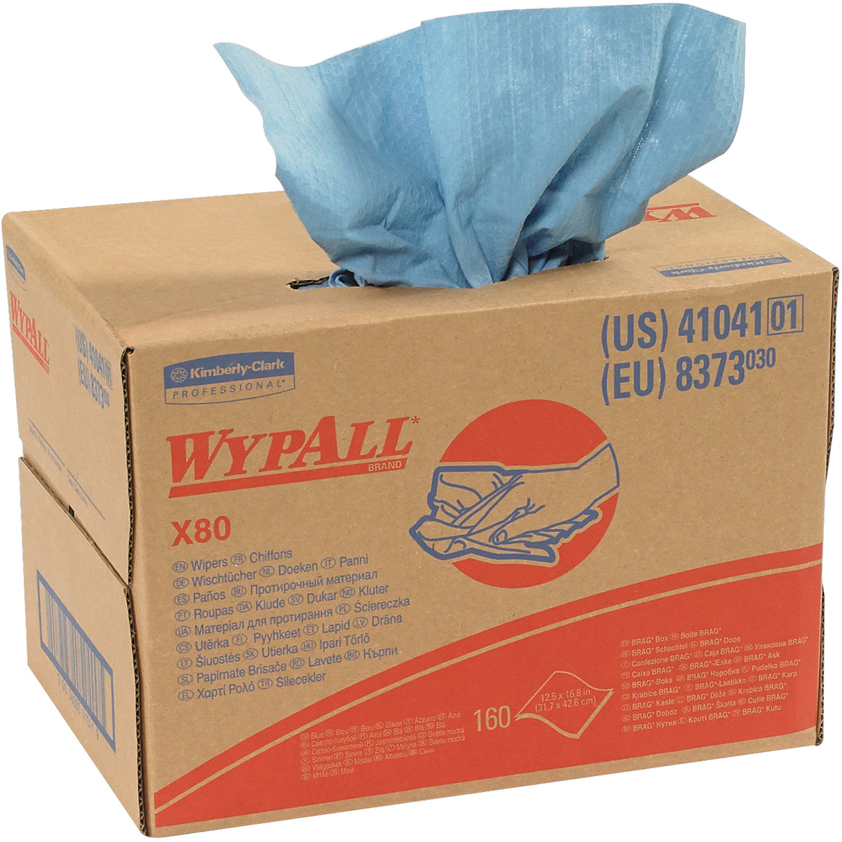 Kimberly Clark® WypALL® X80 12.5 x 16.8" Heavy-Duty Wipers Dispenser Box