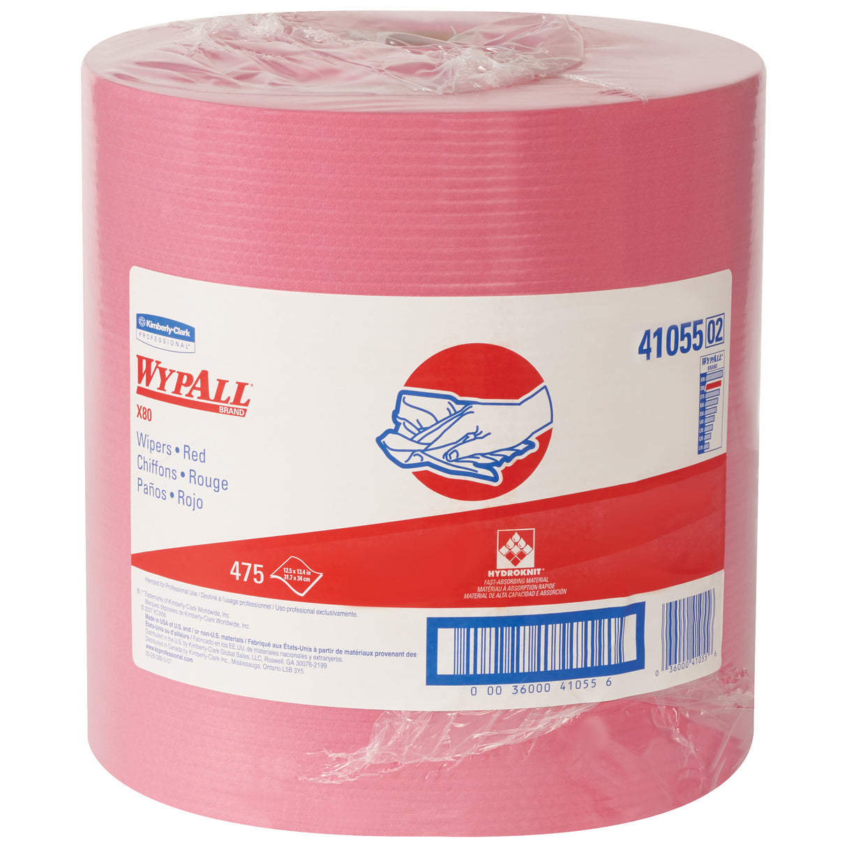 Kimberly Clark® WypALL®  X80 Red Heavy-Duty Wipers Jumbo Roll