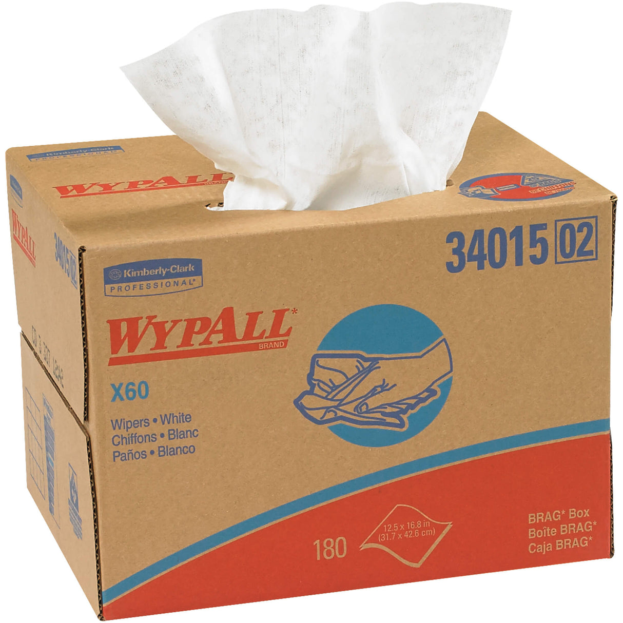 Kimberly Clark® WypALL® X60 12.5 x 16.8" Industrial Wipers Dispenser Box