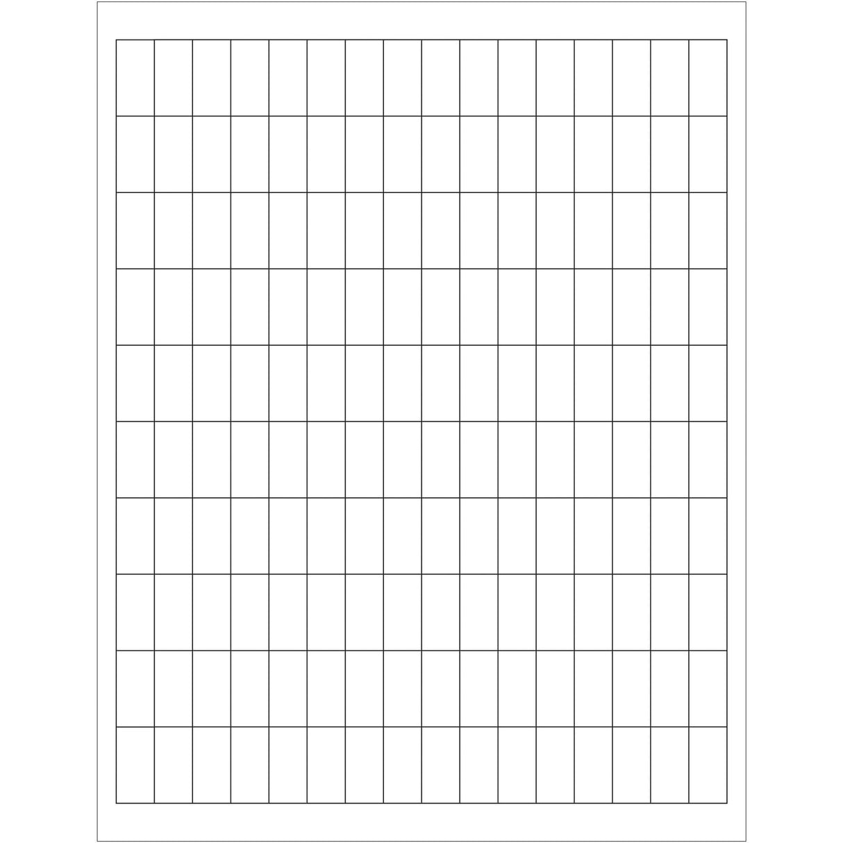1/2 x 1" White Rectangle Laser Labels