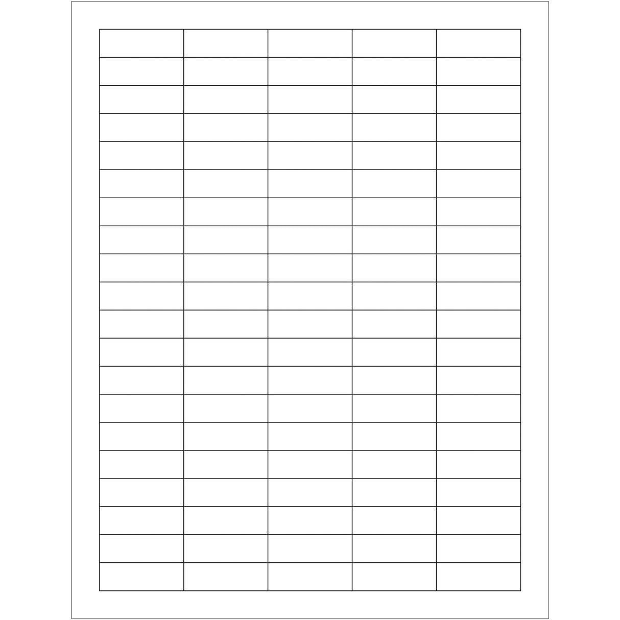 1 1/2 x 1/2" White Rectangle Laser Labels