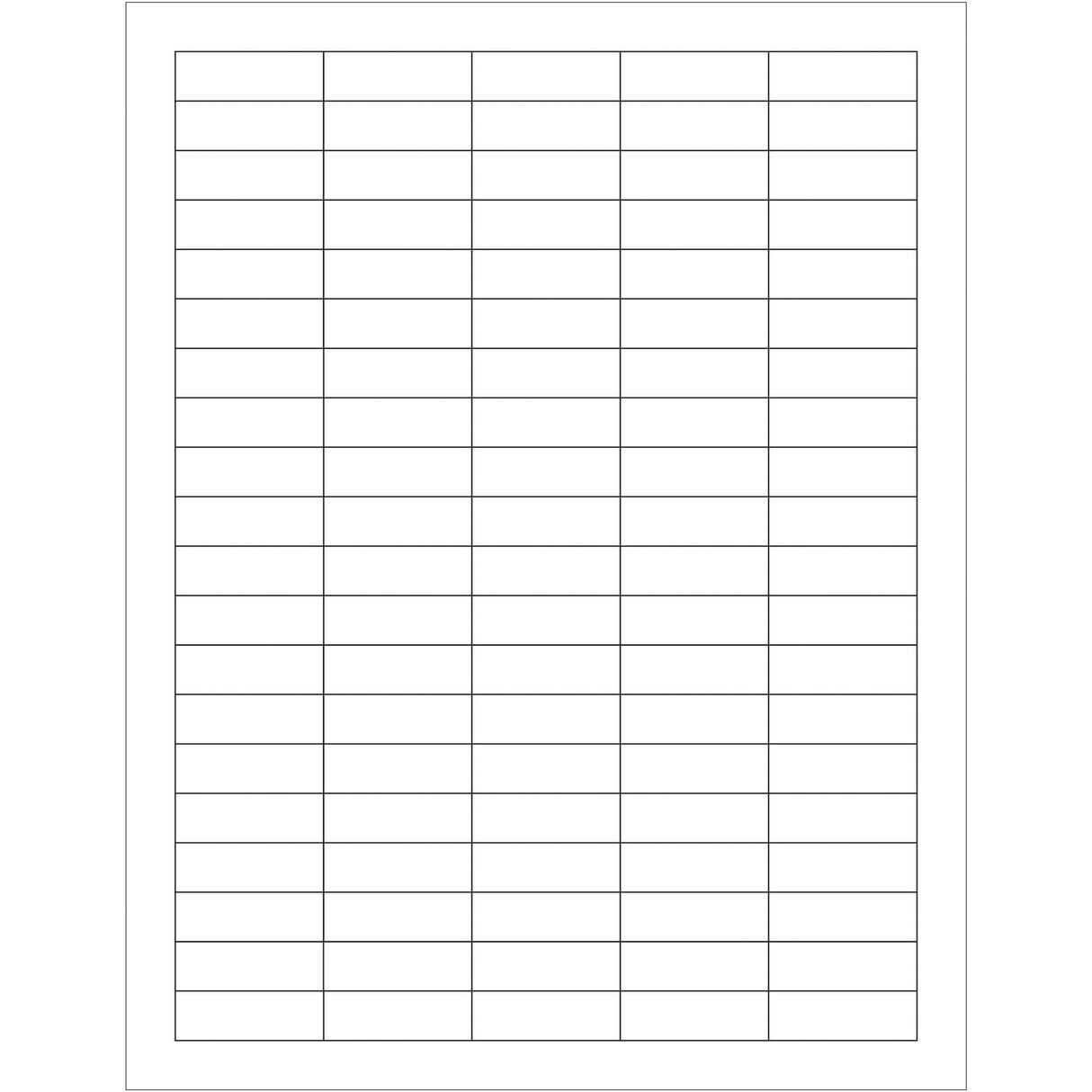 1 1/2 x 1/2" White Rectangle Laser Labels
