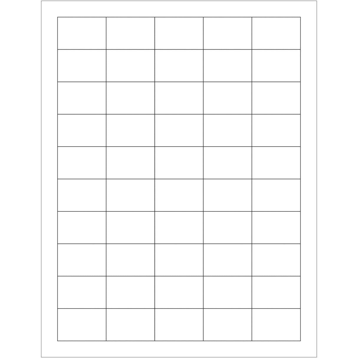 1 1/2 x 1" White Rectangle Laser Labels