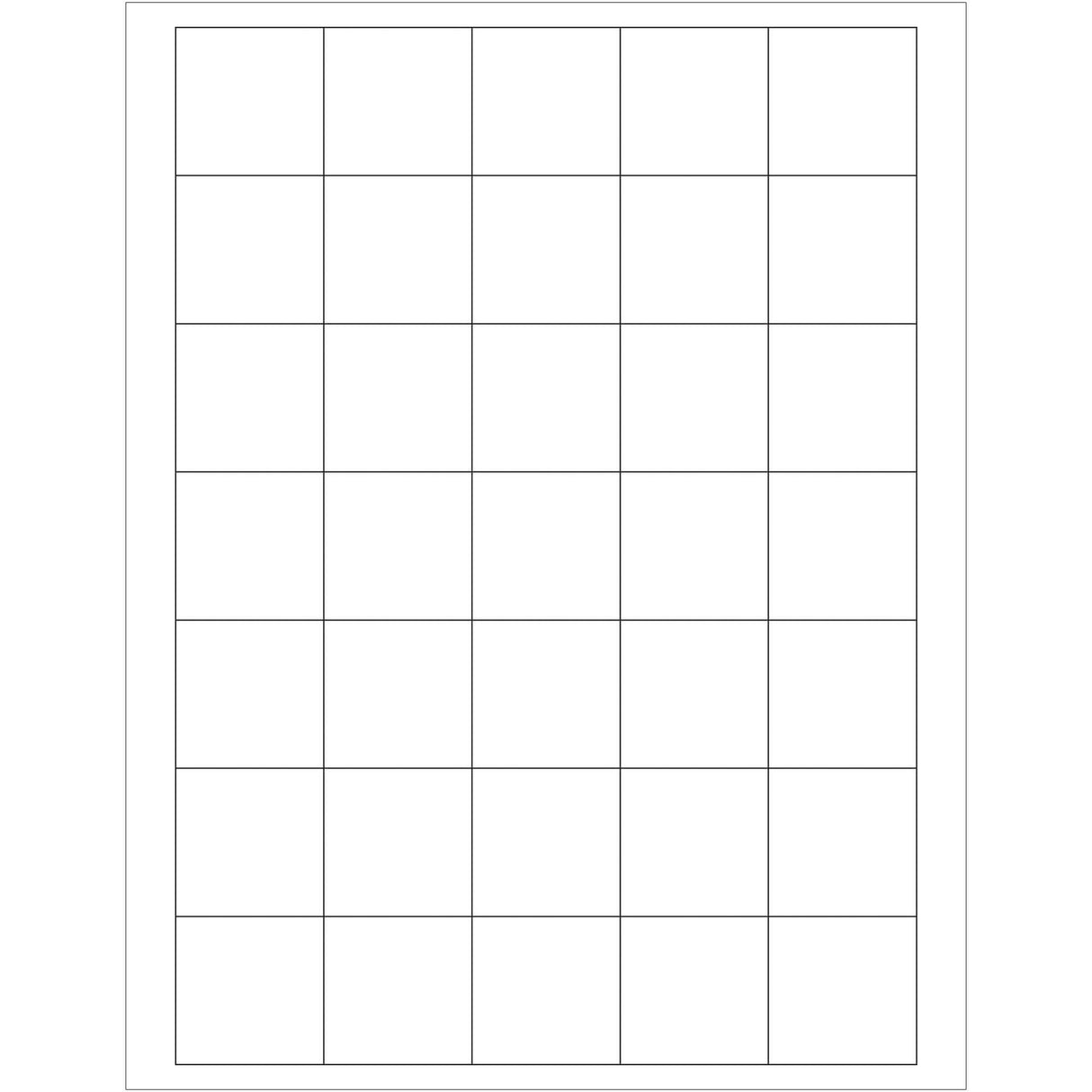 1 1/2 x 1 1/2" White Rectangle Laser Labels