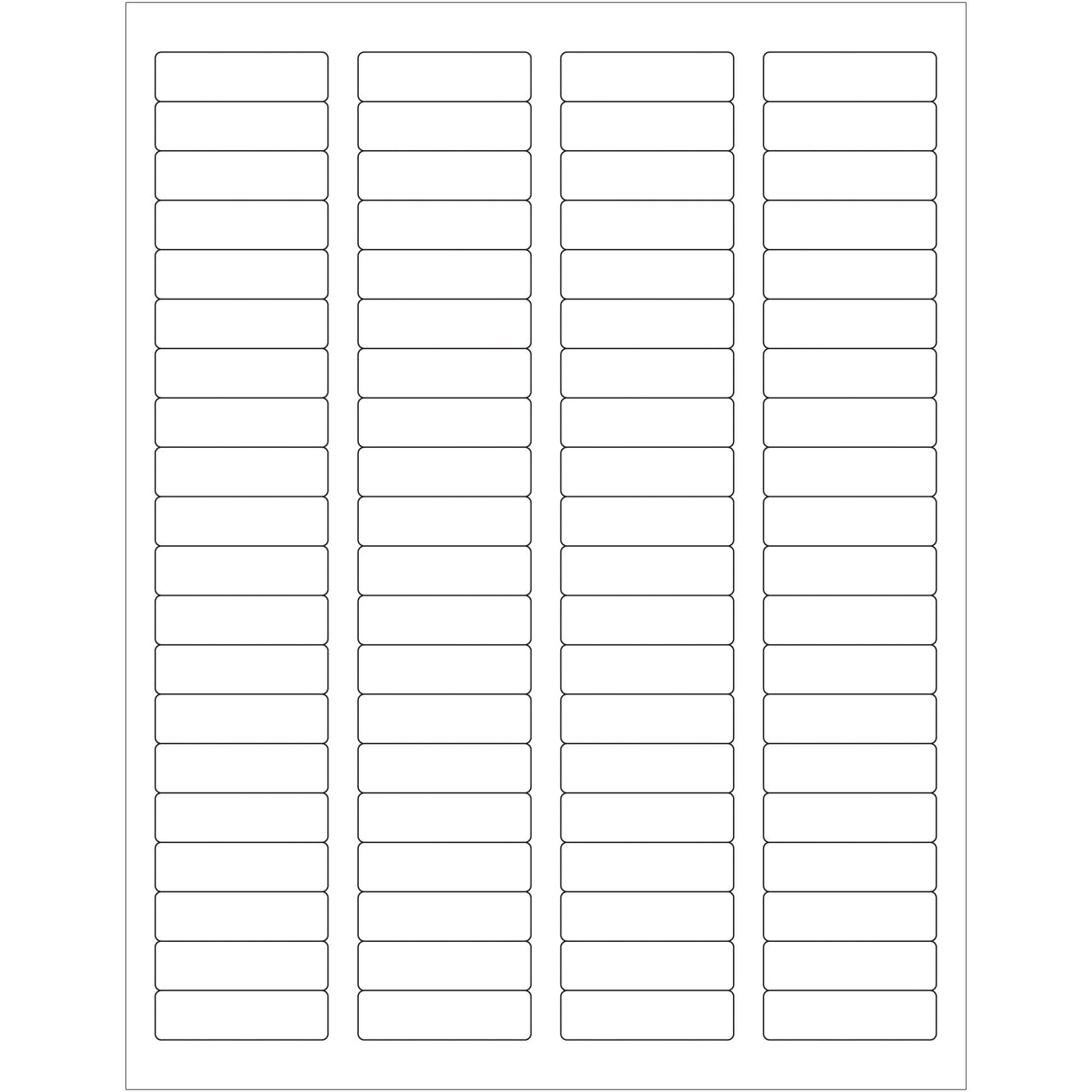 1 3/4 x 1/2" White Rectangle Laser Labels