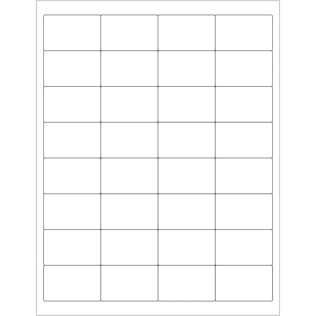 2 x 1 1/4" White Rectangle Laser Labels