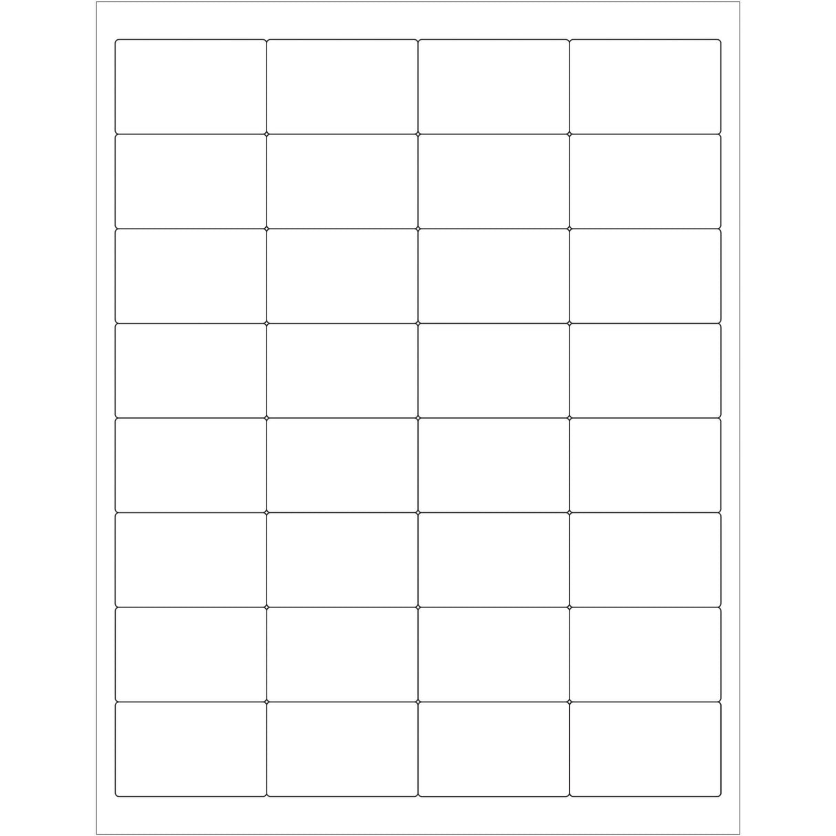 2 x 1 1/4" White Rectangle Laser Labels