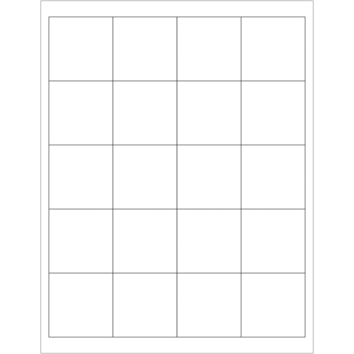 2 x 2" White Rectangle Laser Labels