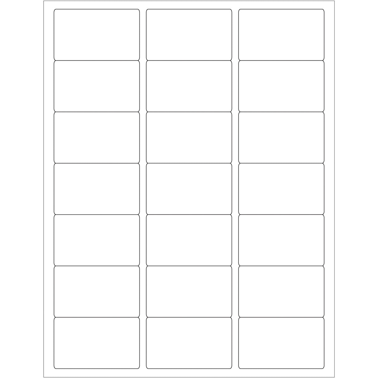 2 1/2 x 1 1/2" White Rectangle Laser Labels