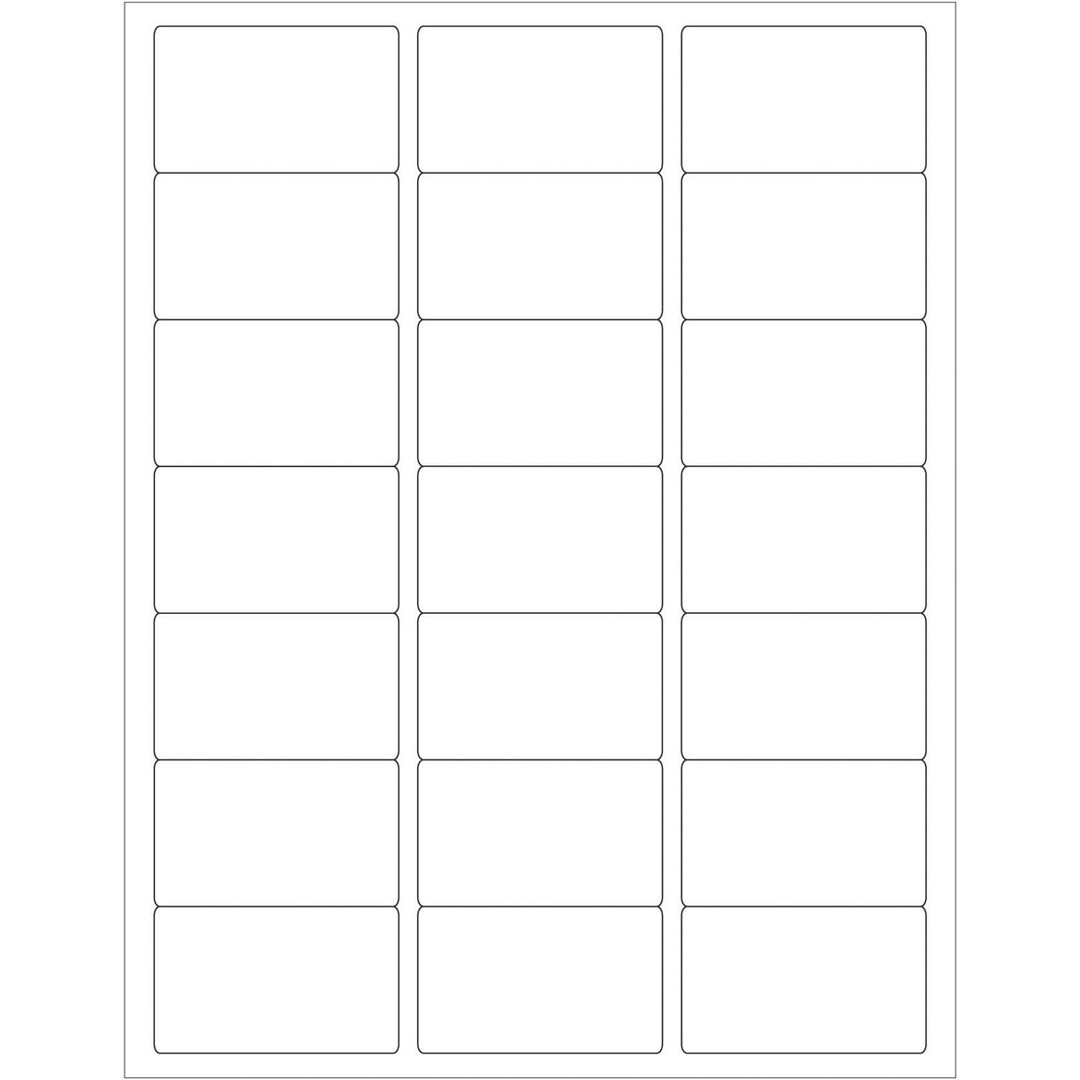 2 1/2 x 1 1/2" White Rectangle Laser Labels