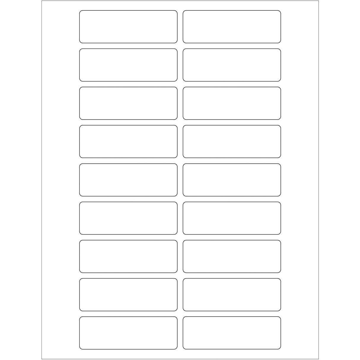 3 x 1" White Rectangle Laser Labels