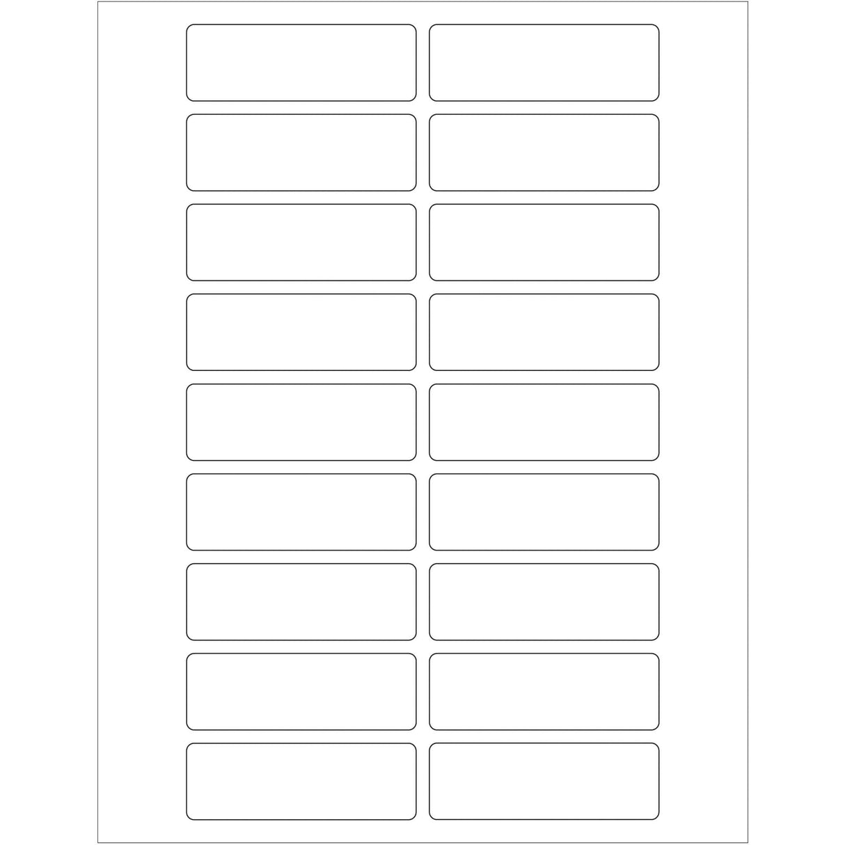 3 x 1" White Rectangle Laser Labels